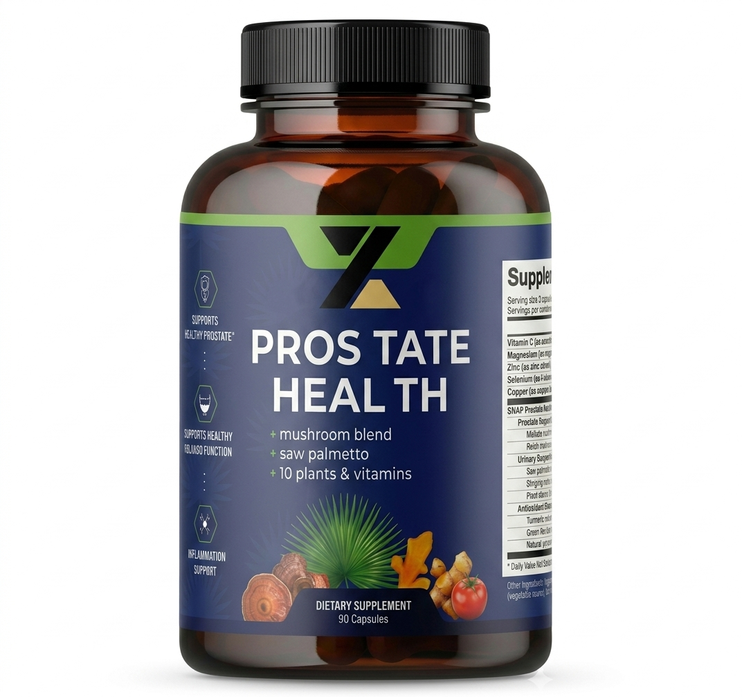 Prostate Support – 10 Potent Plants & Vitamins Mushroom Blend, 90 Capsules